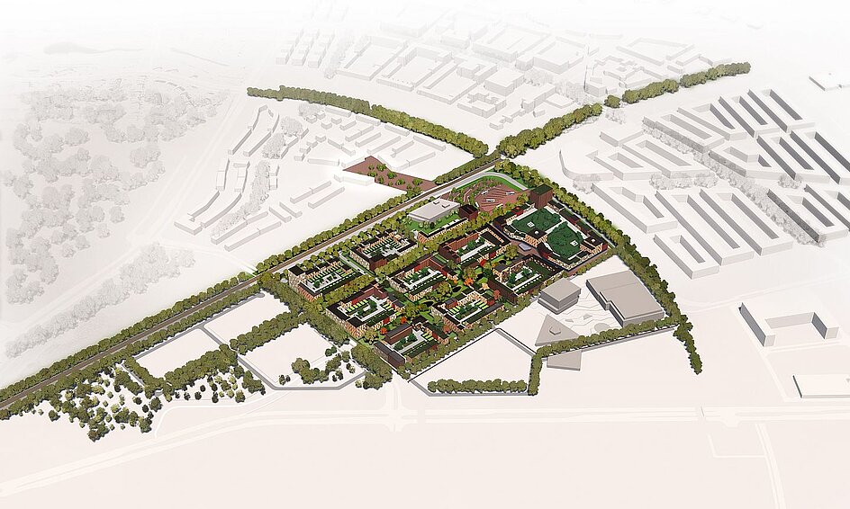 Impressie Olympiakwartier Oost Almere zonder woningen