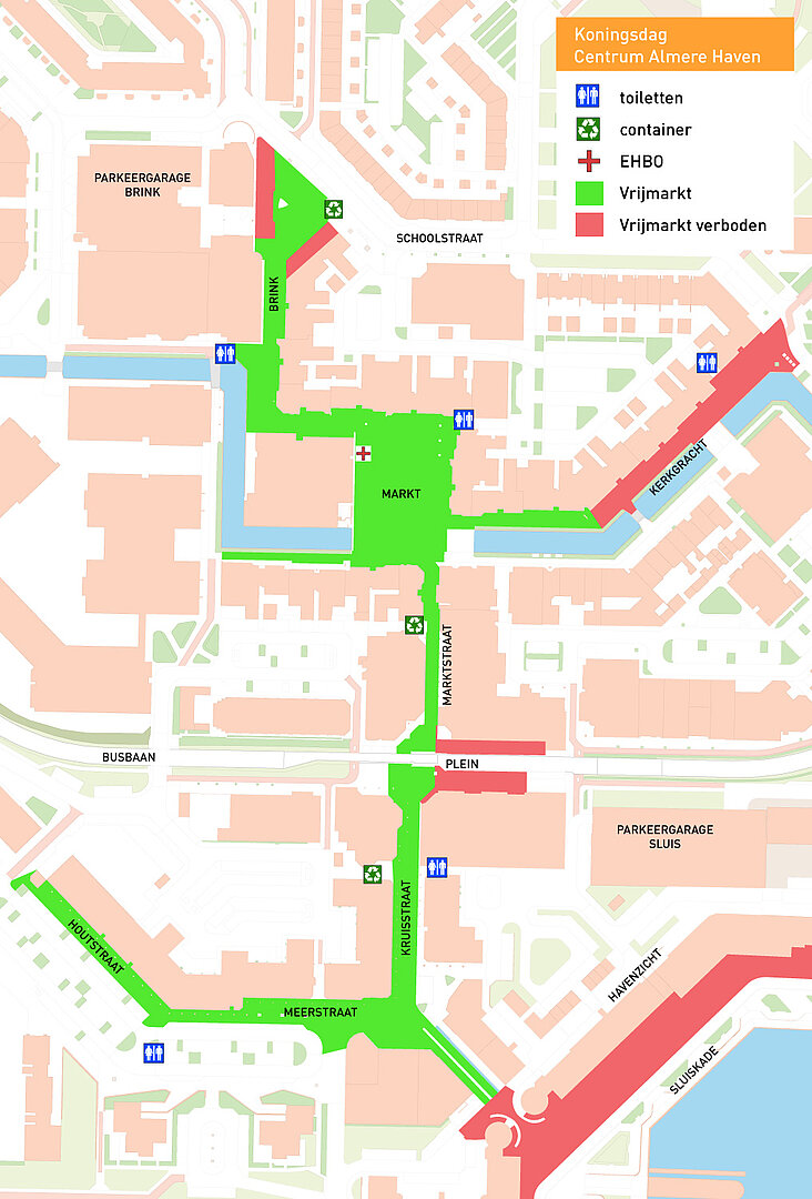 Kaart vrijmarktgebied Almere Haven