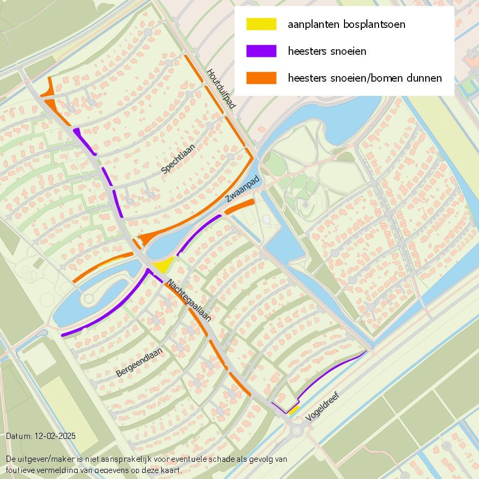 Kaart bosplantsoen Vogelhorst