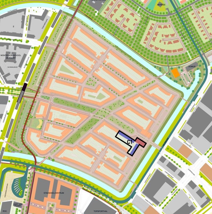 Kaart Europakwartier Oost rest bouwveld C1
